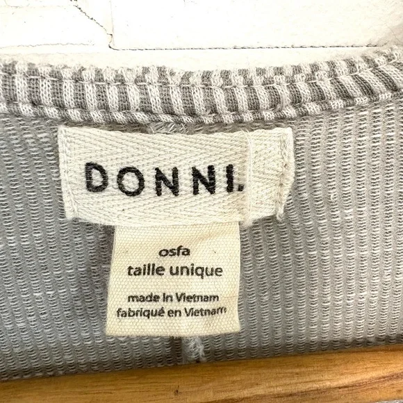 DONNI Anthropologie Open Front Ribbed Knit Cardigan Sweater Gray‎ Relaxed OSFA - Picture 9 of 15